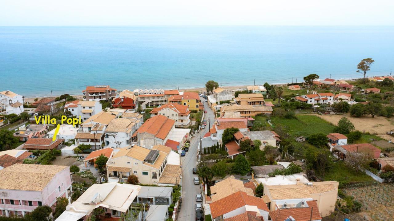 Villa Popi On The Beach Of Agios Gordios Agios Gordios  Bagian luar foto